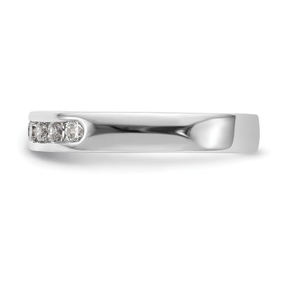 14K White Gold 7-Stone Real Diamond Channel Band