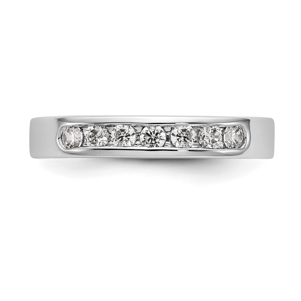 14K White Gold 7-Stone Real Diamond Channel Band