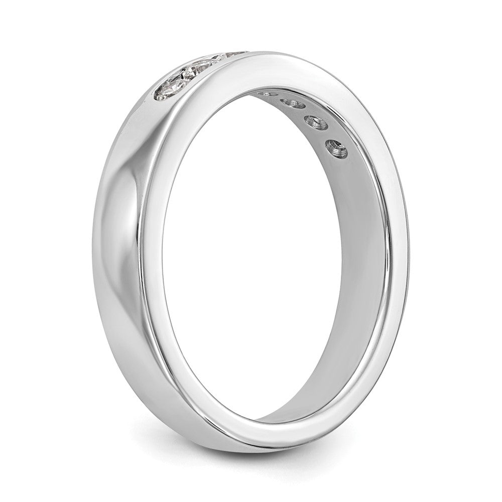 14K White Gold 7-Stone Real Diamond Channel Band