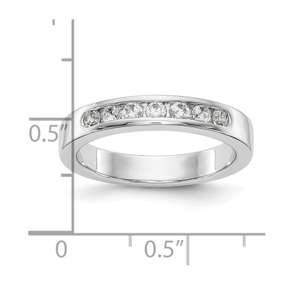 14K White Gold 7-Stone Real Diamond Channel Band