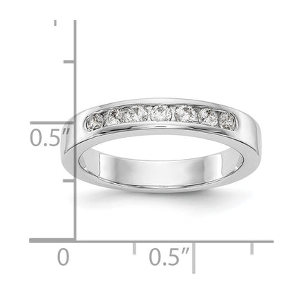 14K White Gold 7-Stone Real Diamond Channel Band