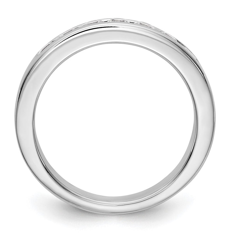 14K White Gold 7 Stone 1/2 Carat Round Diamond Complete Channel Band