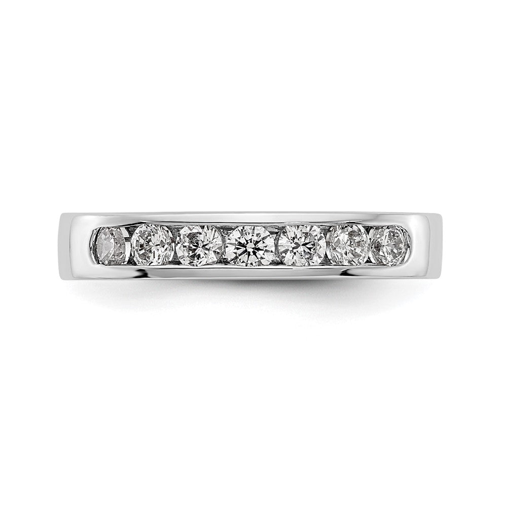14K White Gold 7 Stone 1/2 Carat Round Diamond Complete Channel Band