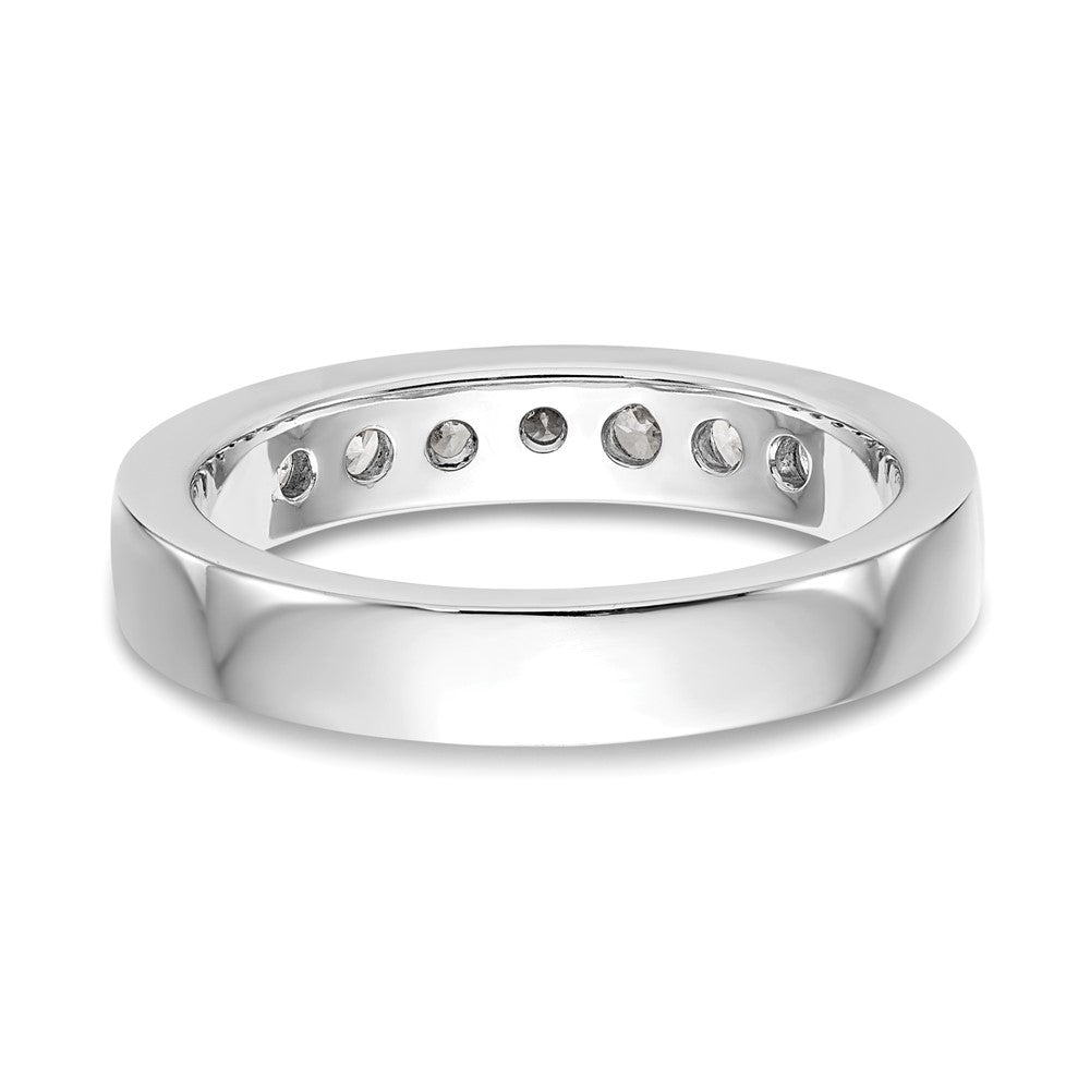 14K White Gold 7 Stone 1/2 Carat Round Diamond Complete Channel Band