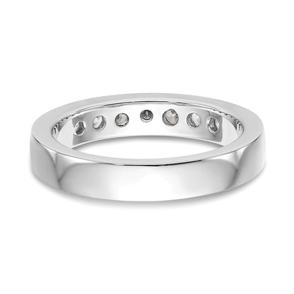 14K White Gold 7 Stone 1/2 Carat Round Diamond Complete Channel Band