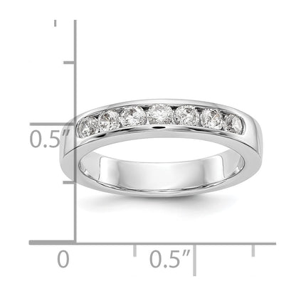 14K White Gold 7 Stone 1/2 Carat Round Diamond Complete Channel Band