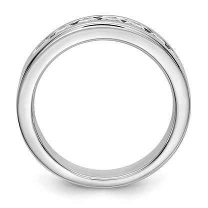 Platinum 7-Stone 3/4 carat Round Diamond Complete Channel Wedding Band Ring