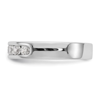 Platinum 7 Stone 3/4 Carat Round Diamond Complete Channel Band