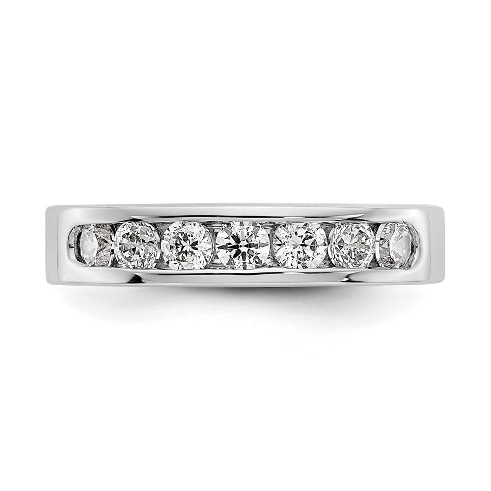 Platinum 7-Stone 3/4 carat Round Diamond Complete Channel Wedding Band Ring