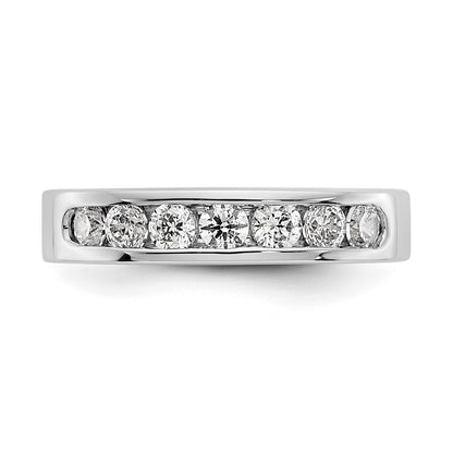 Platinum 7-Stone 3/4 carat Round Diamond Complete Channel Wedding Band Ring