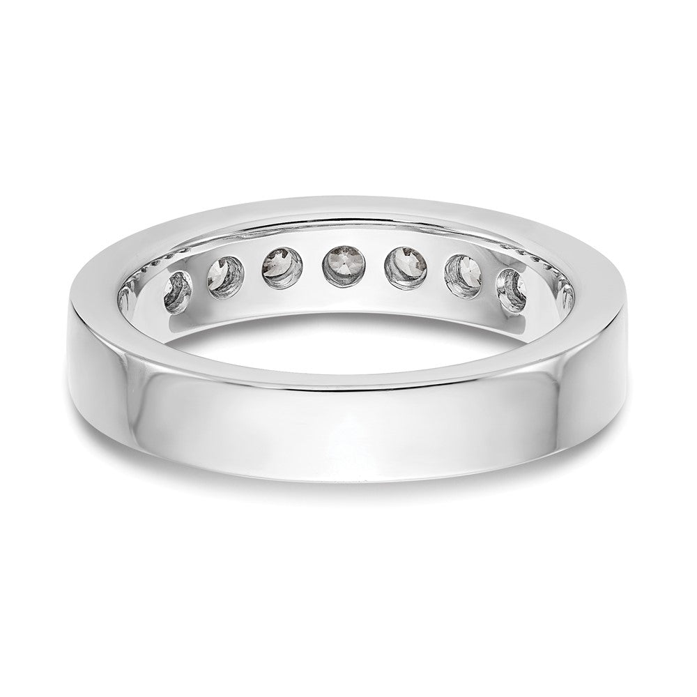 Platinum 7-Stone 3/4 carat Round Diamond Complete Channel Wedding Band Ring