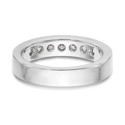 Platinum 7-Stone 3/4 carat Round Diamond Complete Channel Wedding Band Ring