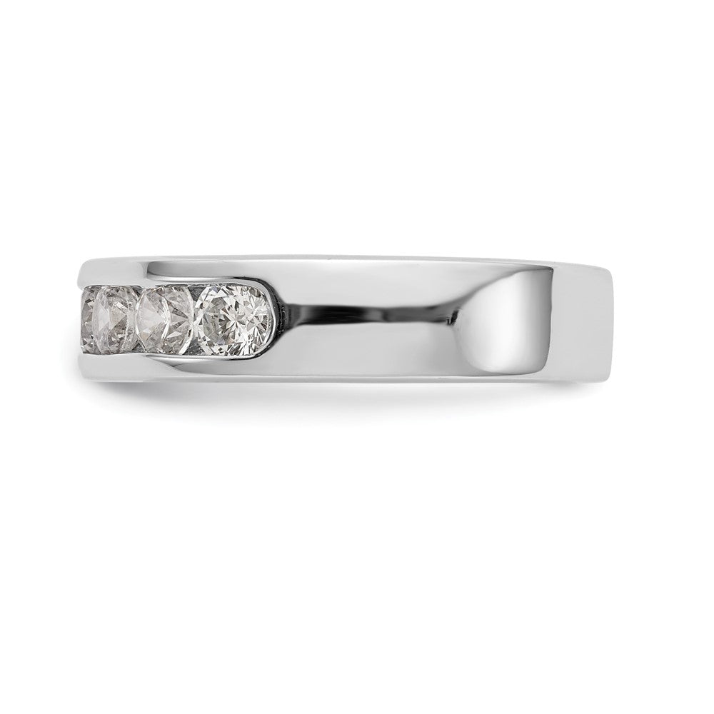 Platinum 7-Stone 1 carat Round Diamond Complete Channel Wedding Band Ring
