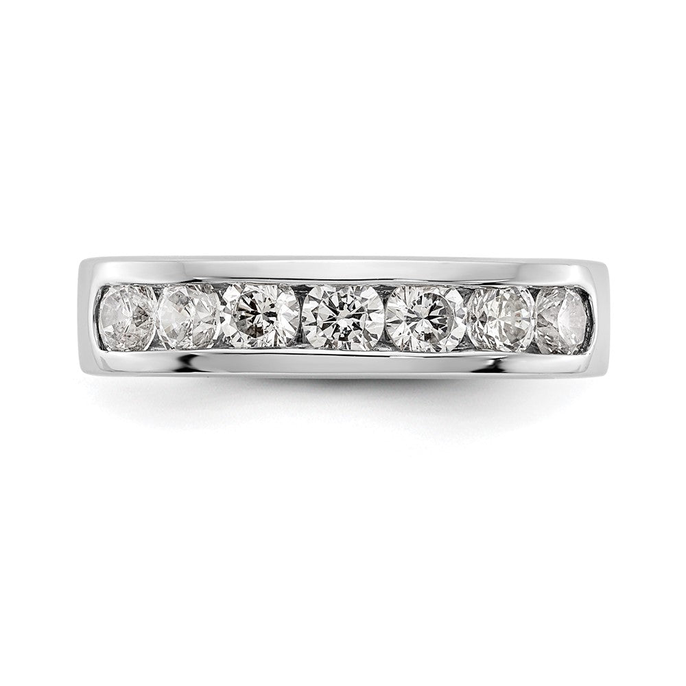 Platinum 7-Stone 1 carat Round Diamond Complete Channel Wedding Band Ring