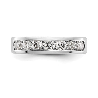 Platinum 7-Stone 1 carat Round Diamond Complete Channel Wedding Band Ring