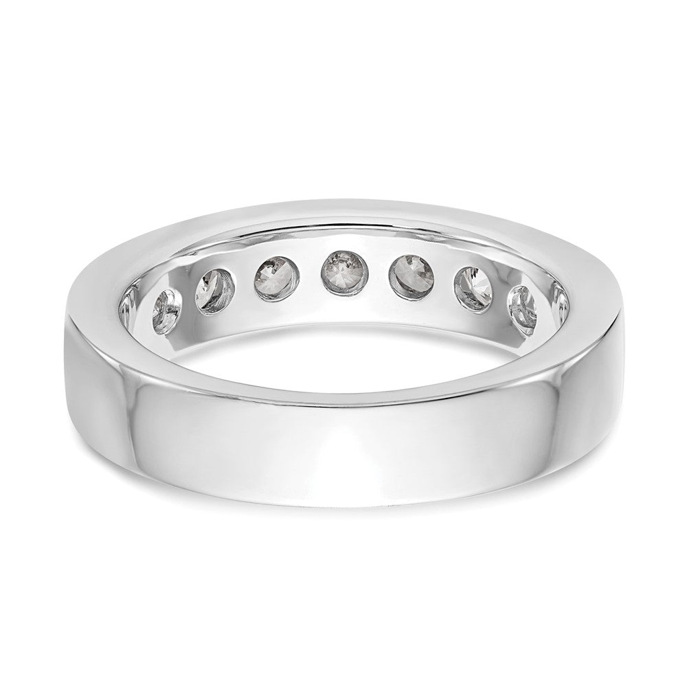 Platinum 7-Stone 1 carat Round Diamond Complete Channel Wedding Band Ring