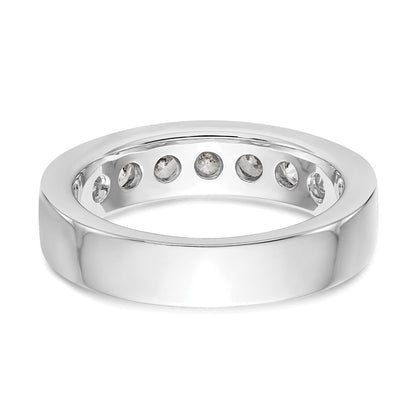 Platinum 7-Stone 1 carat Round Diamond Complete Channel Wedding Band Ring