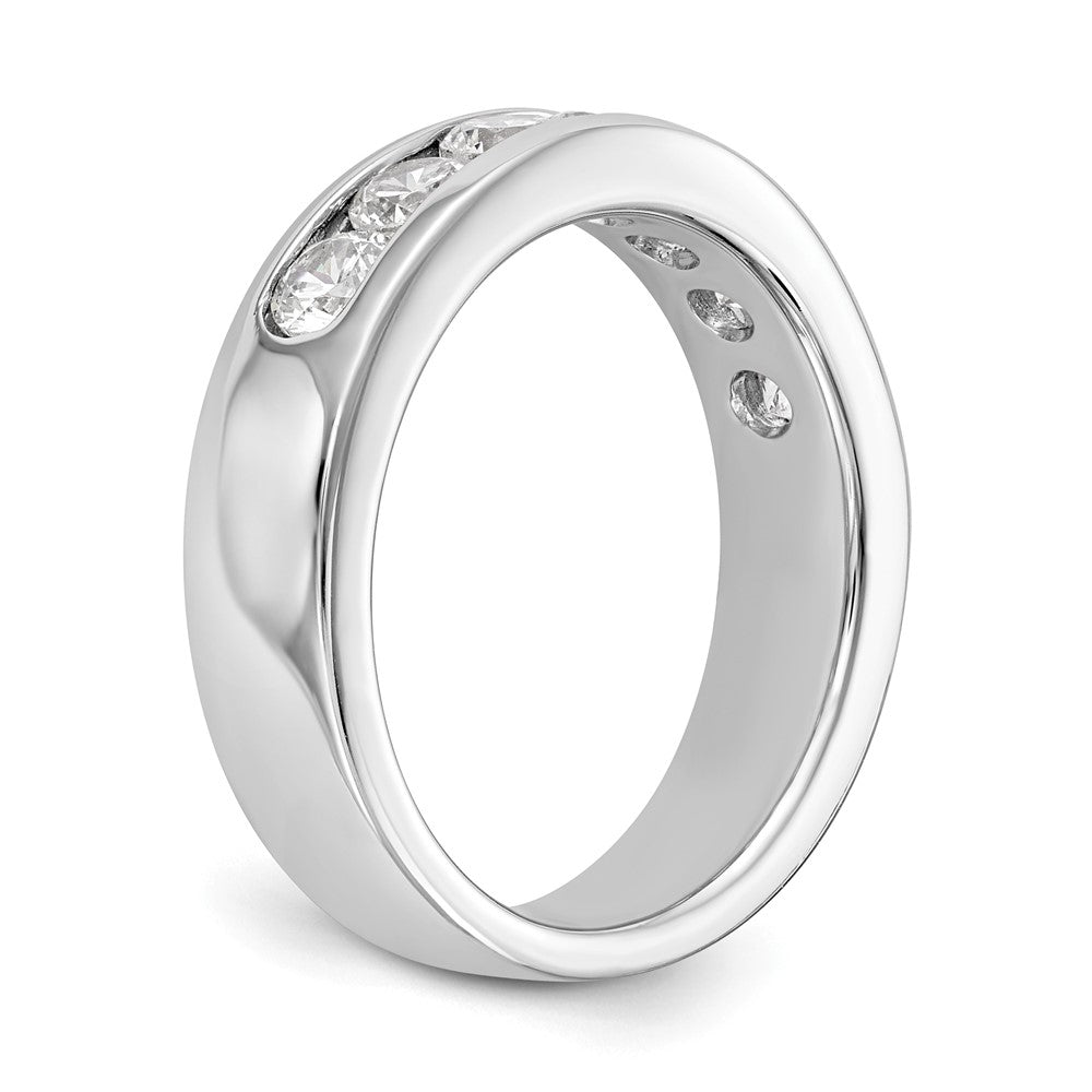 Platinum 7-Stone 1 carat Round Diamond Complete Channel Wedding Band Ring