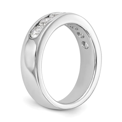 Platinum 7-Stone 1 carat Round Diamond Complete Channel Wedding Band Ring