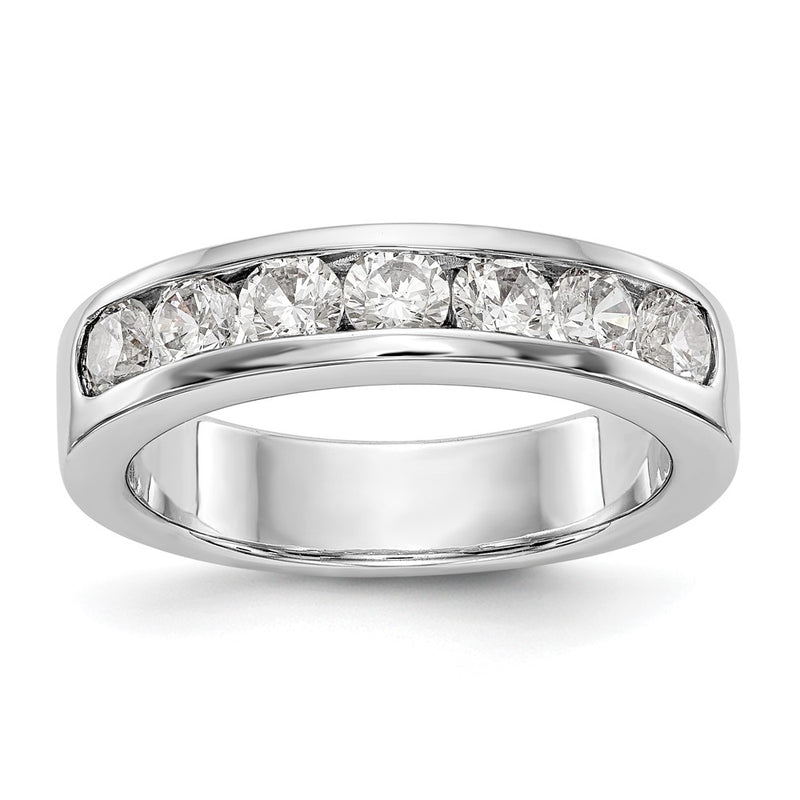 14K White Gold 7 Stone 1 Carat Round Diamond Complete Channel Band