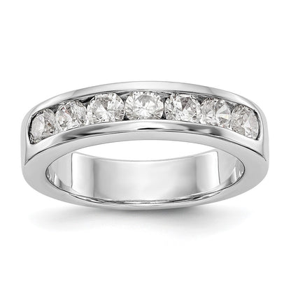 Platinum 7-Stone 1 carat Round Diamond Complete Channel Wedding Band Ring