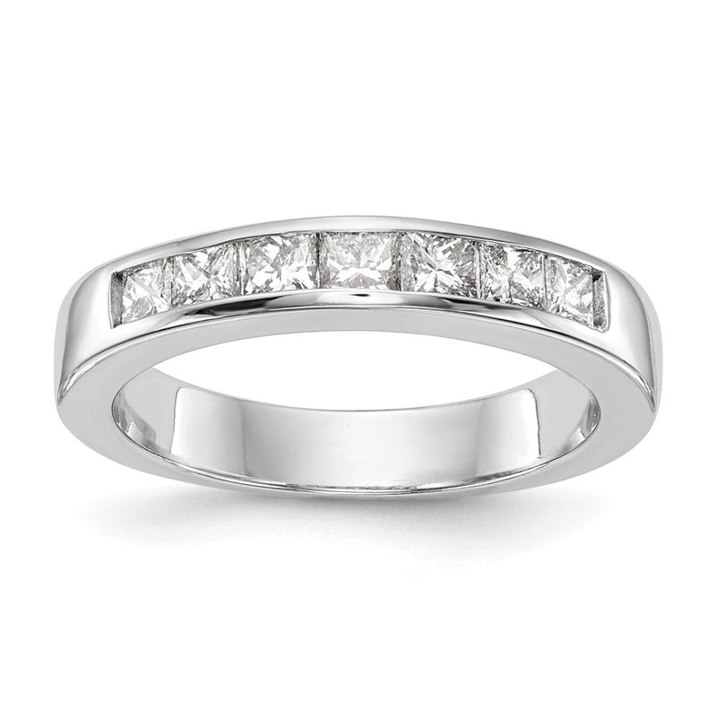 14K Yellow Gold 7-Stone Real Diamond Channel Band