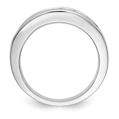 14K White Gold 7-Stone Real Diamond Channel Band