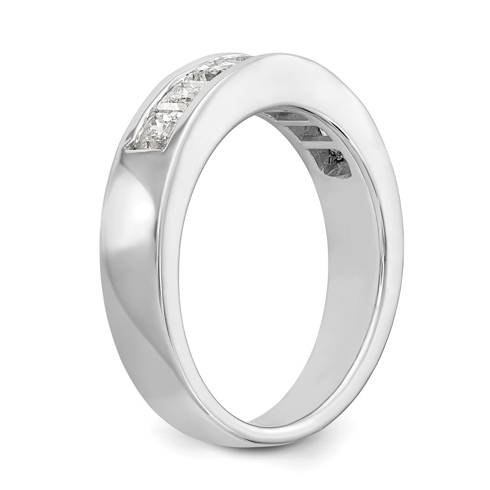 14K White Gold 7-Stone Real Diamond Channel Band