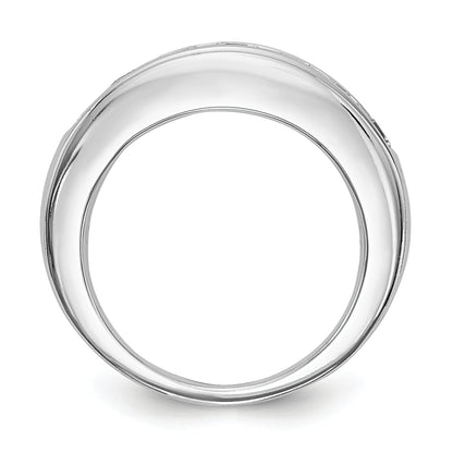 14K White Gold 7-Stone Real Diamond Channel Band