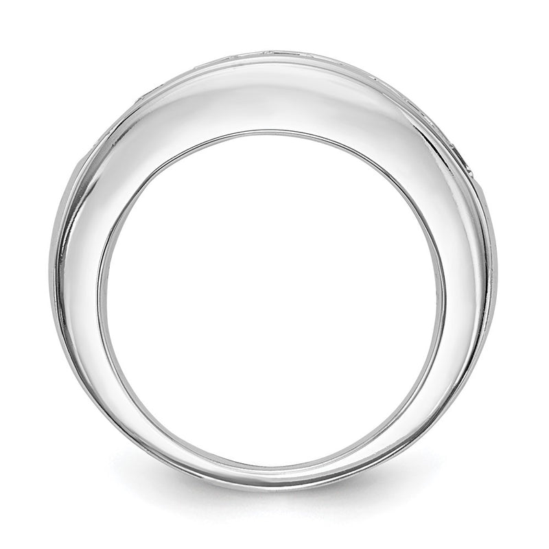 14K White Gold 7-Stone Real Diamond Channel Band
