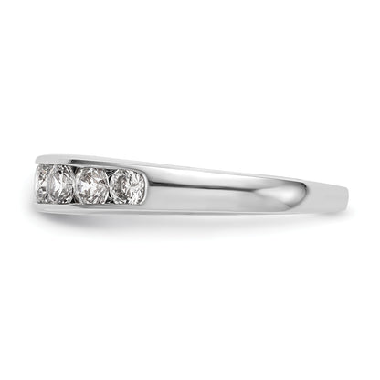 14K White Gold 7-Stone Real Diamond Channel Band