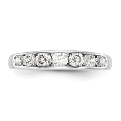 14K White Gold 7-Stone Real Diamond Channel Band