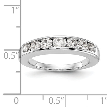14K White Gold 7-Stone Real Diamond Channel Band