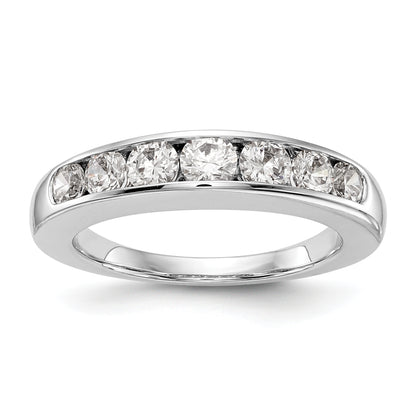 14K White Gold 7-Stone Real Diamond Channel Band