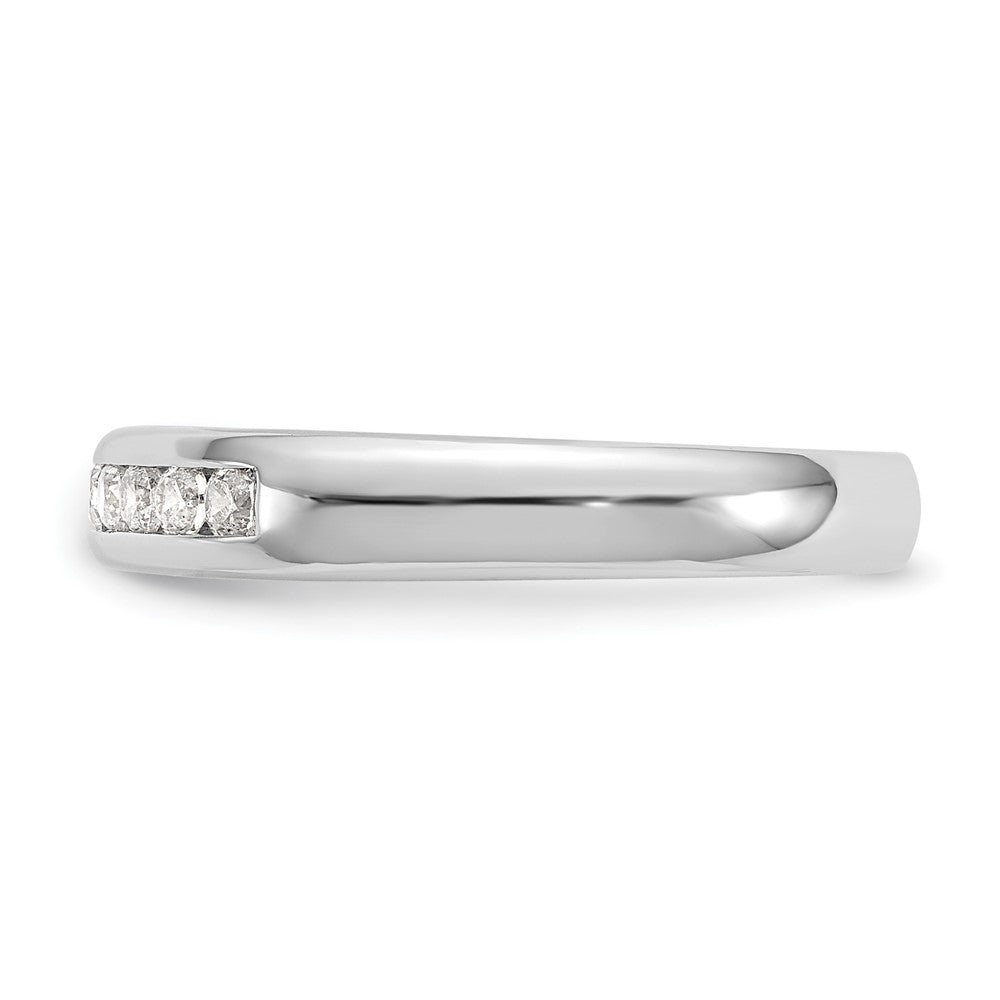 14K White Gold 7-Stone Real Diamond Channel Band