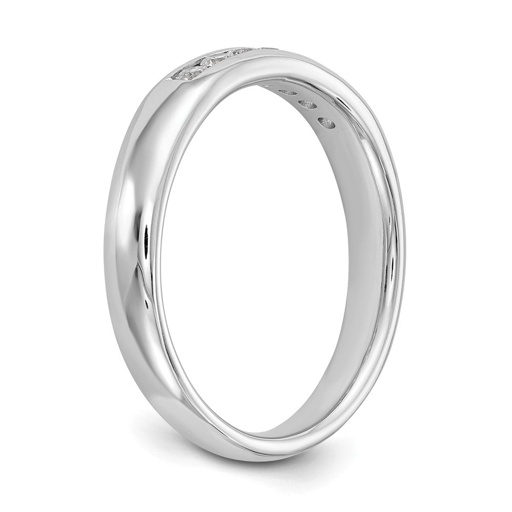 14K White Gold 7-Stone Real Diamond Channel Band