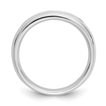14K White Gold 7-Stone Real Diamond Channel Band