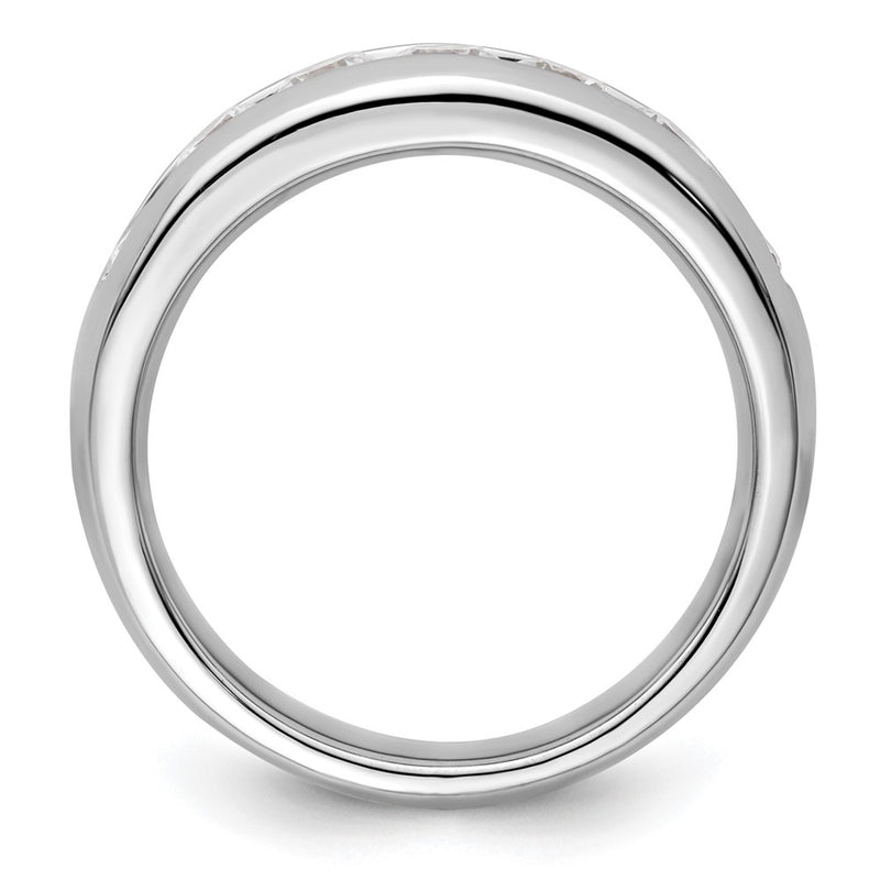 14K White Gold 7 Stone 1 Carat Round Diamond Complete Channel Band