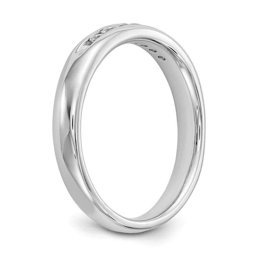 14K White Gold 7-Stone Real Diamond Channel Band