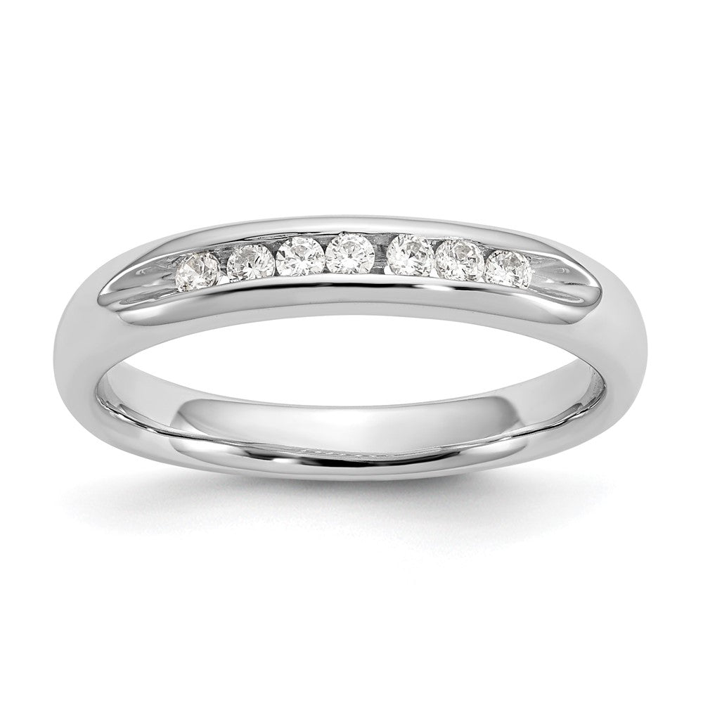 14K White Gold 7-Stone Real Diamond Channel Band
