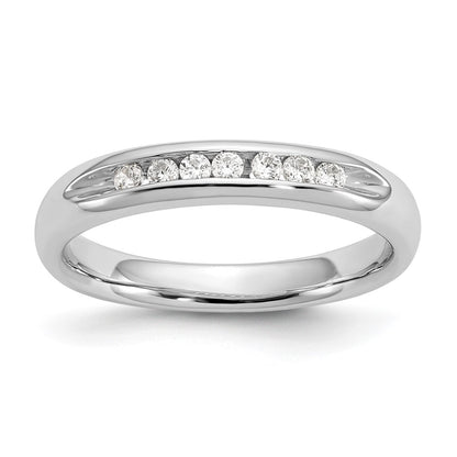 14K White Gold 7-Stone Real Diamond Channel Band