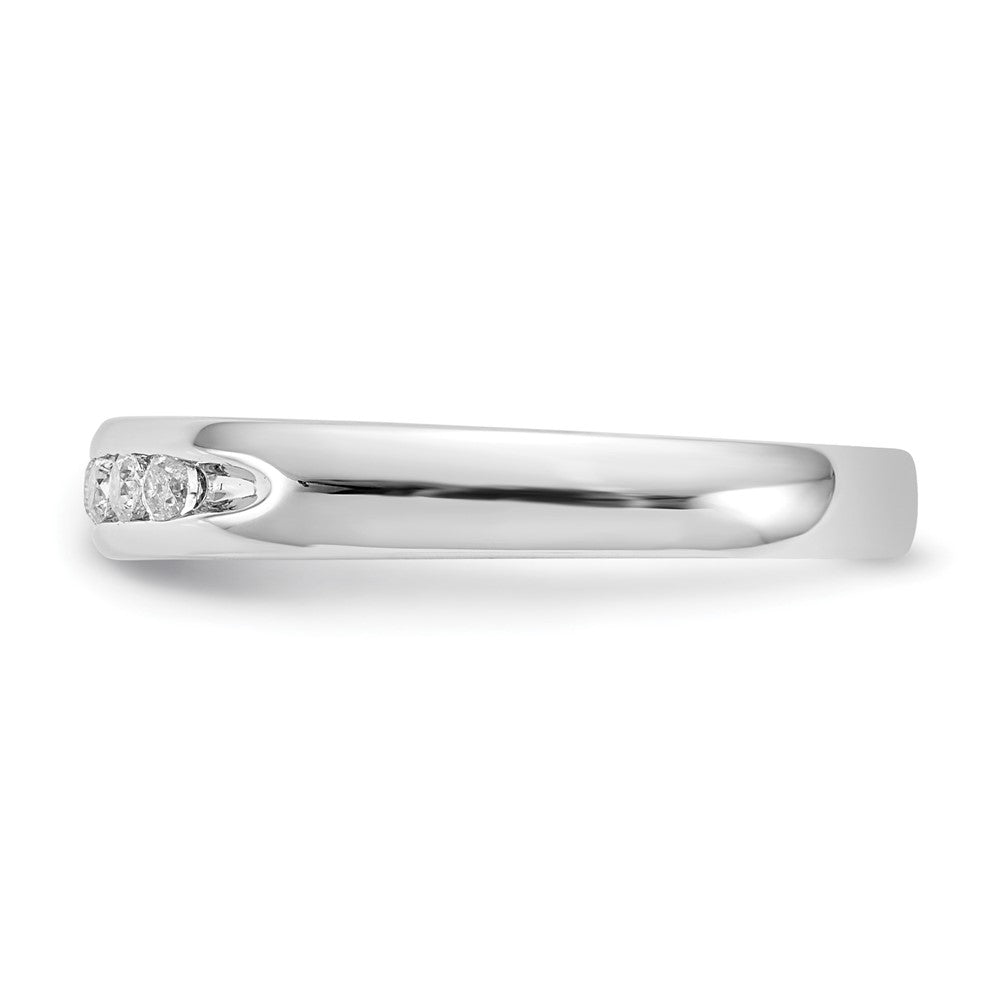 14K White Gold 7-Stone Real Diamond Channel Band