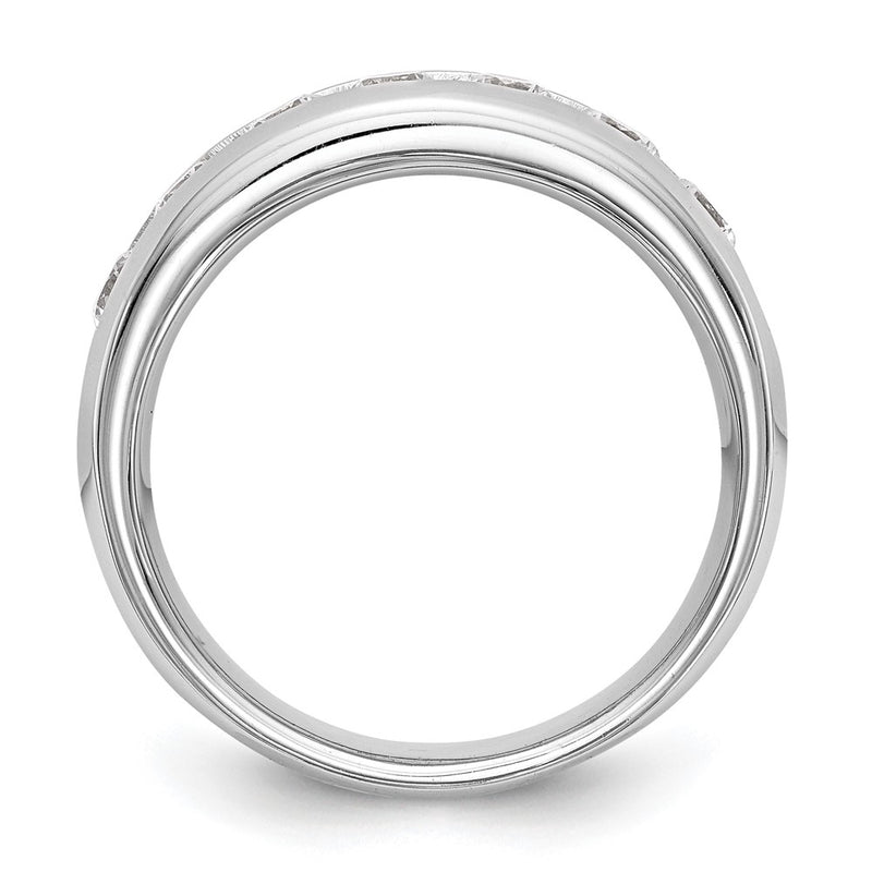 14K White Gold 7 Stone 1 Carat Round Diamond Complete Channel Band