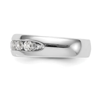 14K White Gold 7 Stone 1 Carat Round Diamond Complete Channel Band