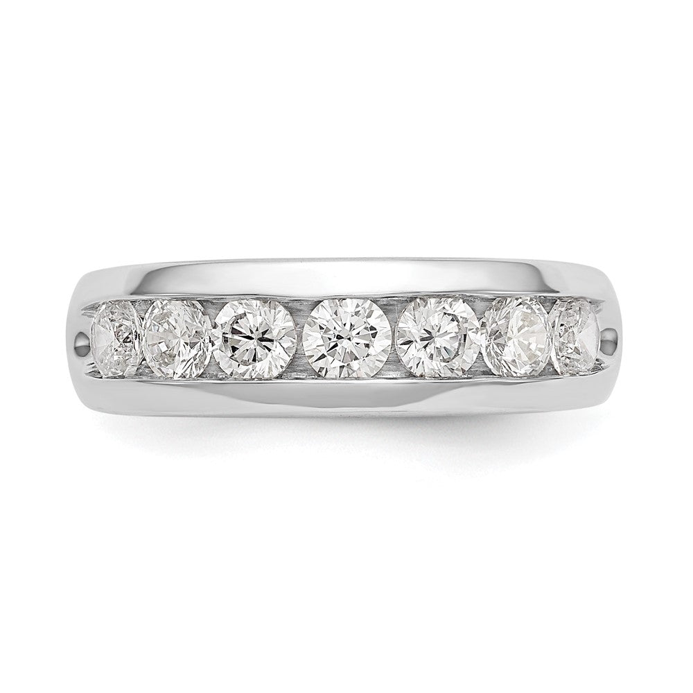 14K White Gold 7 Stone 1 Carat Round Diamond Complete Channel Band