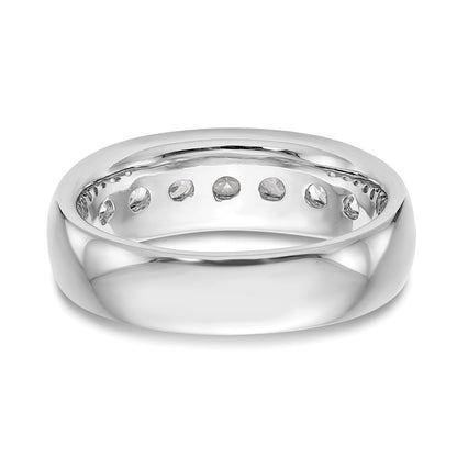 14K White Gold 7 Stone 1 Carat Round Diamond Complete Channel Band