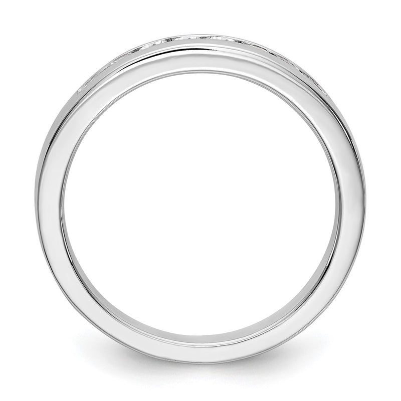 14K White Gold 8 Stone 1/3 Carat Round Diamond Complete Channel Band