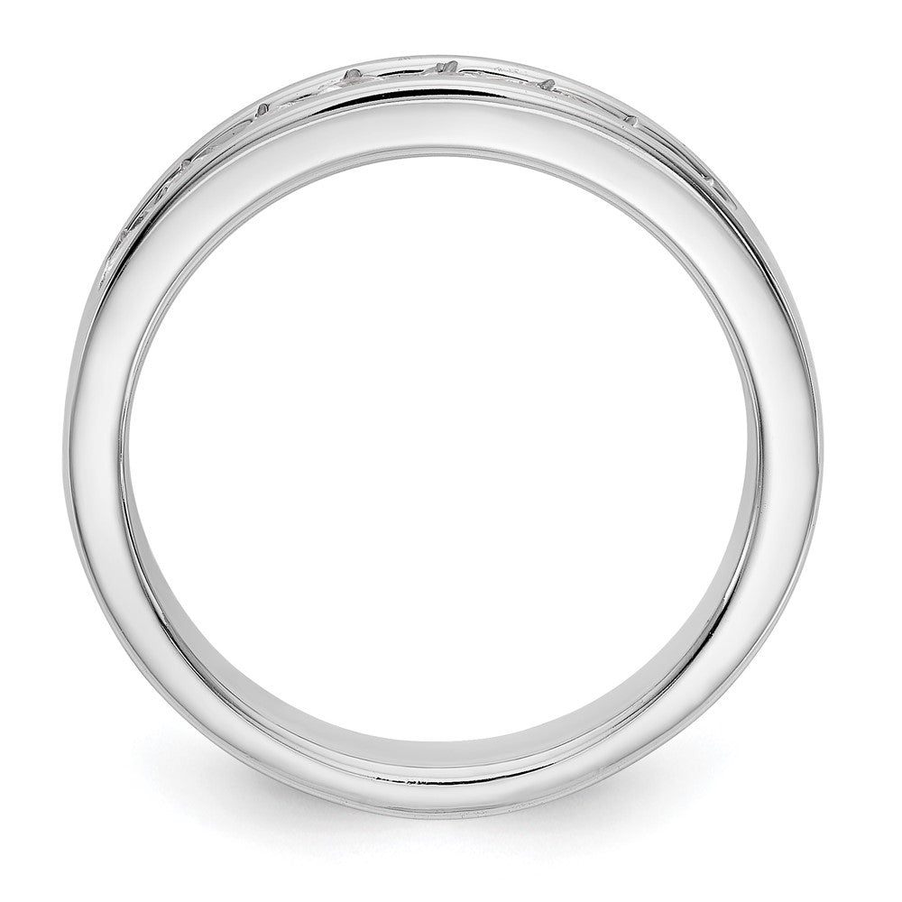 14K White Gold 8-Stone Real Diamond Channel Band
