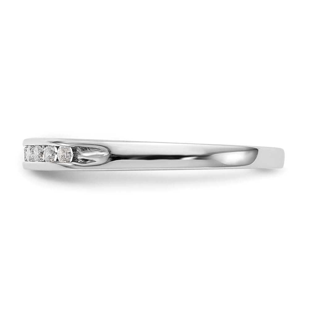 14K White Gold 9-Stone Real Diamond Channel Band