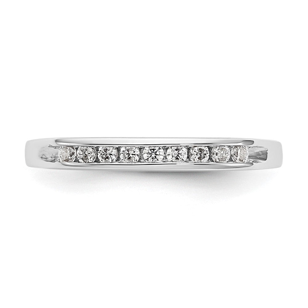 14K White Gold 9-Stone Real Diamond Channel Band